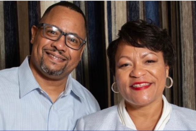<p>LaToya Cantrell, the mayor of New Orleans, and her husband Jason Cantrell</p>