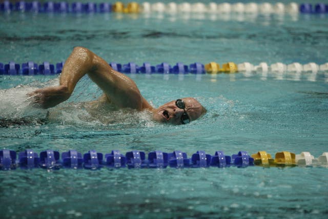 <p>Chris Brown swims at Ponds Forge in the Sheffield in National Champs 50m freestyle</p>