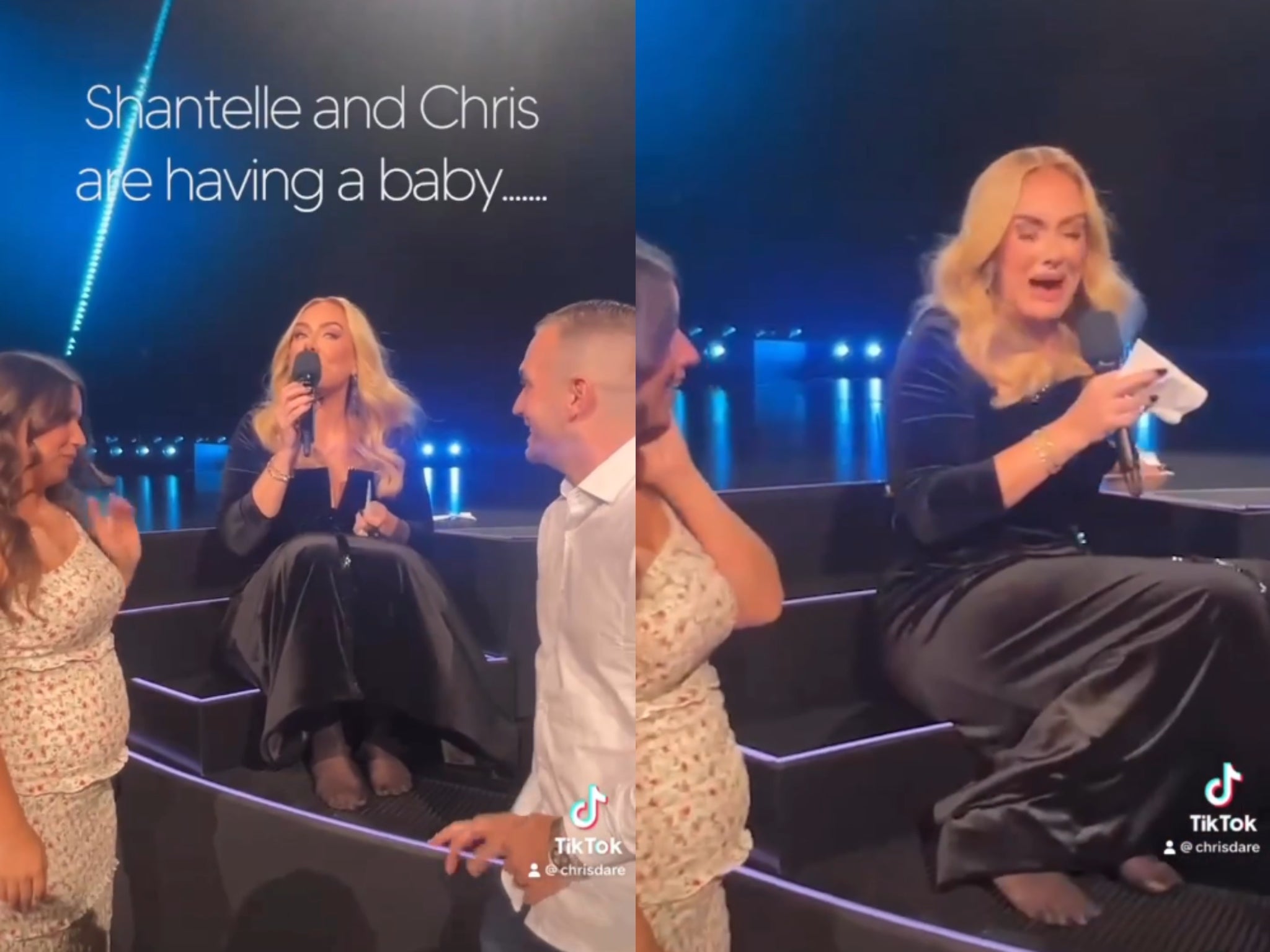 Chris Dare and Shantelle Lord got Adele to announce their baby’s gender at her Las Vegas residency