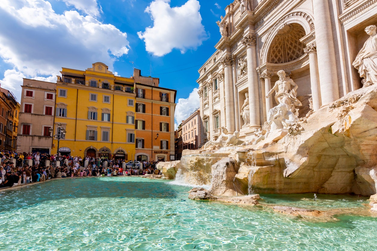Thousands of people visit the Trevi Fountain every day
