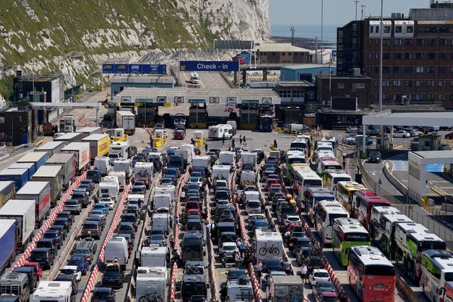 <p>Queues built up at the Port of Dover earlier this summer</p>