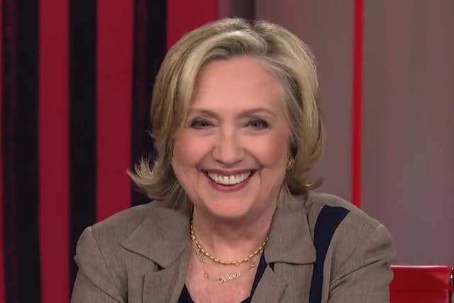 <p>Hillary Clinton appears on Rachel Maddow’s show after Donald Trump’s fourth indictment</p>