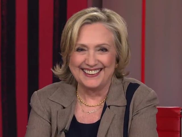 <p>Hillary Clinton appears on Rachel Maddow’s show after Donald Trump’s fourth indictment</p>