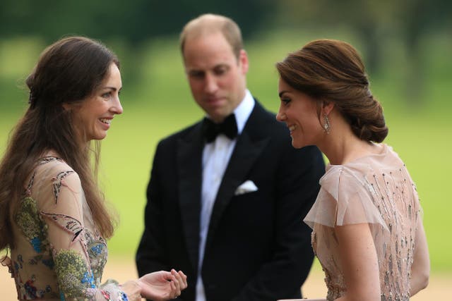 <p>Prince William and Kate Middleton are greeted by Rose Cholmondeley, the Marchioness of Cholmondeley as they attend a gala dinner in support of East Anglia’s Children’s Hospices’ nook appeal at Houghton Hall on June 22, 2016</p>