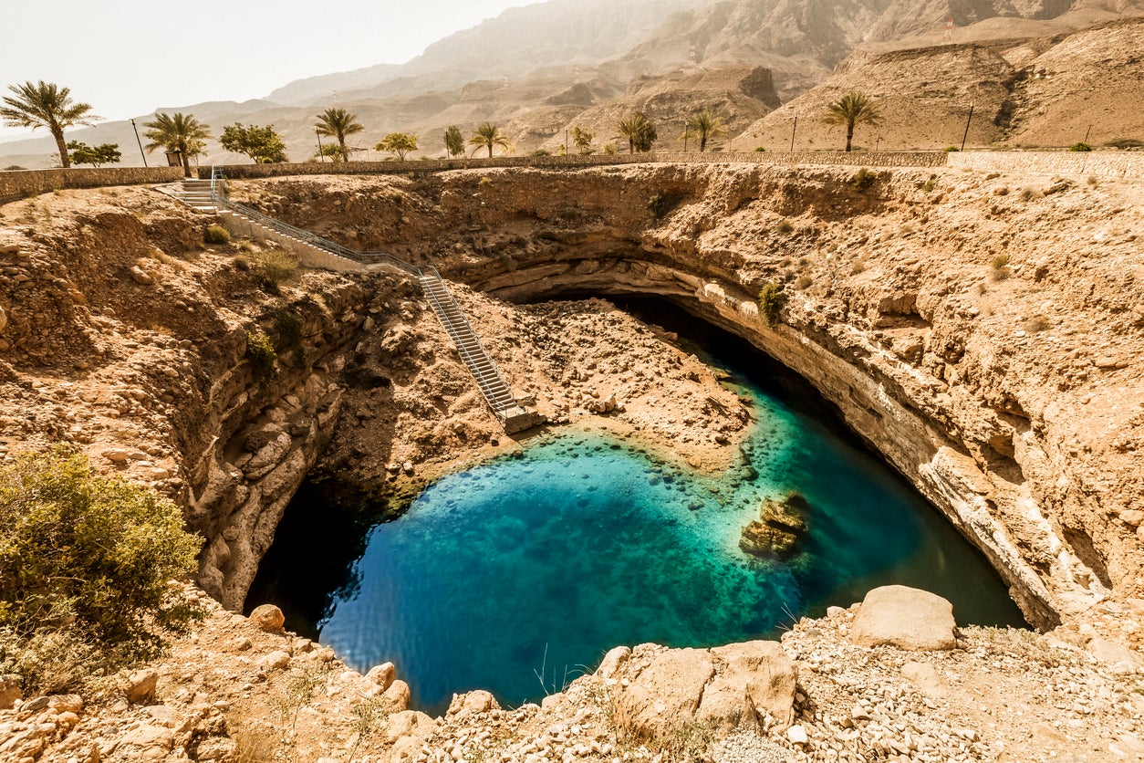 The Bimmah Sinkhole lies near the eastern coast