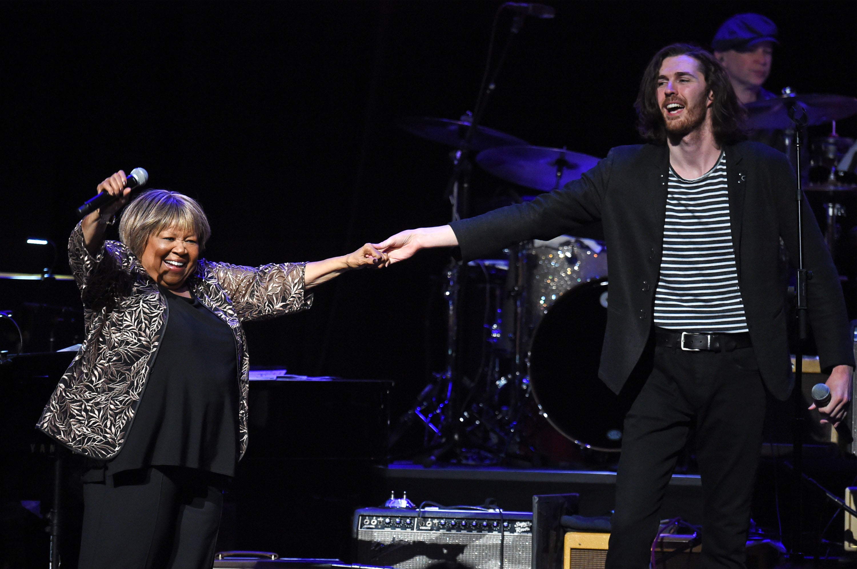 Hozier performing with Mavis Staples at the Third Annual Love Rocks NYC Benefit Concert, 2019
