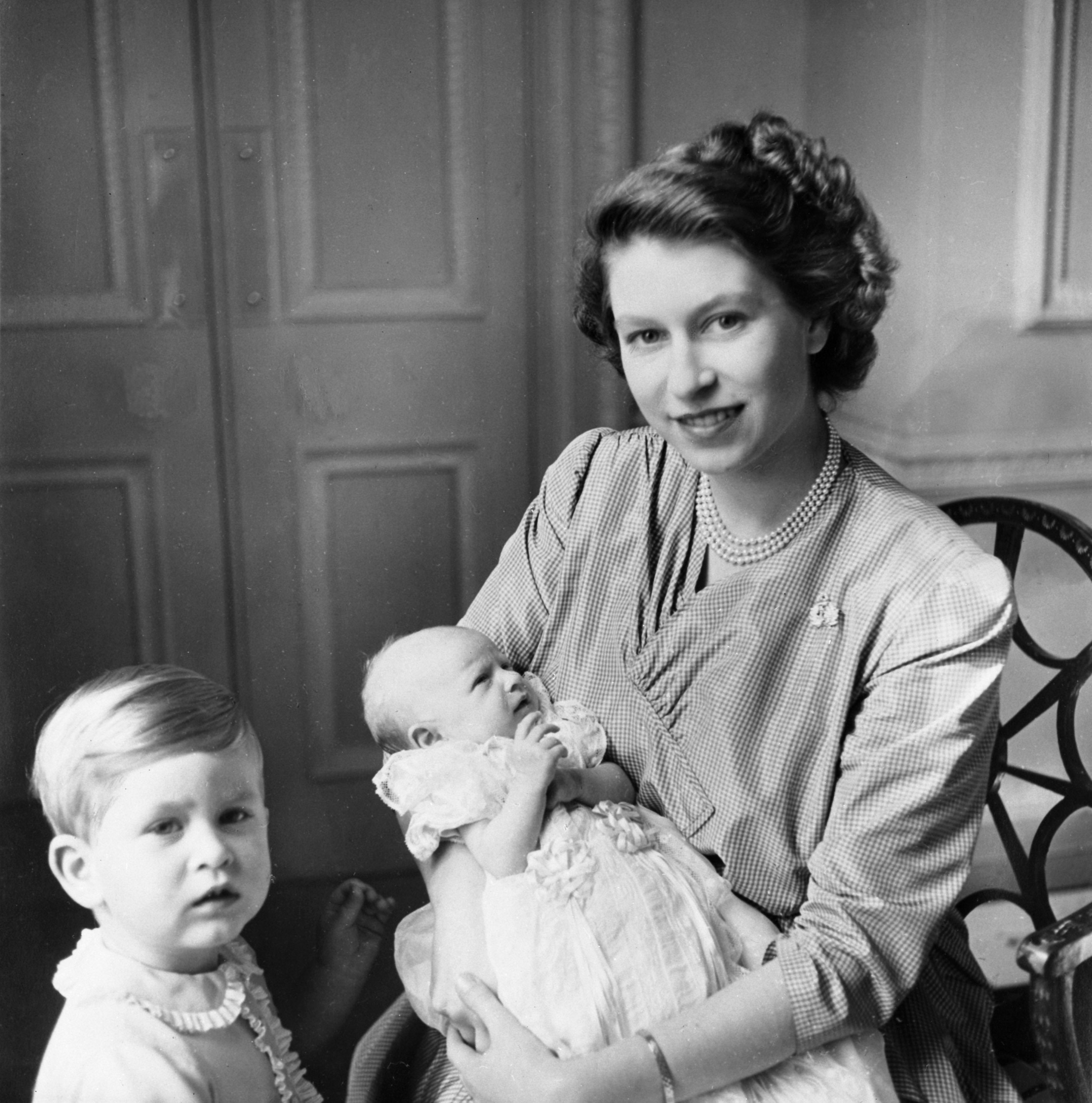 Photo dated 15/09/50 of Princess Elizabeth with her two children, Princess Anne and Prince Charles