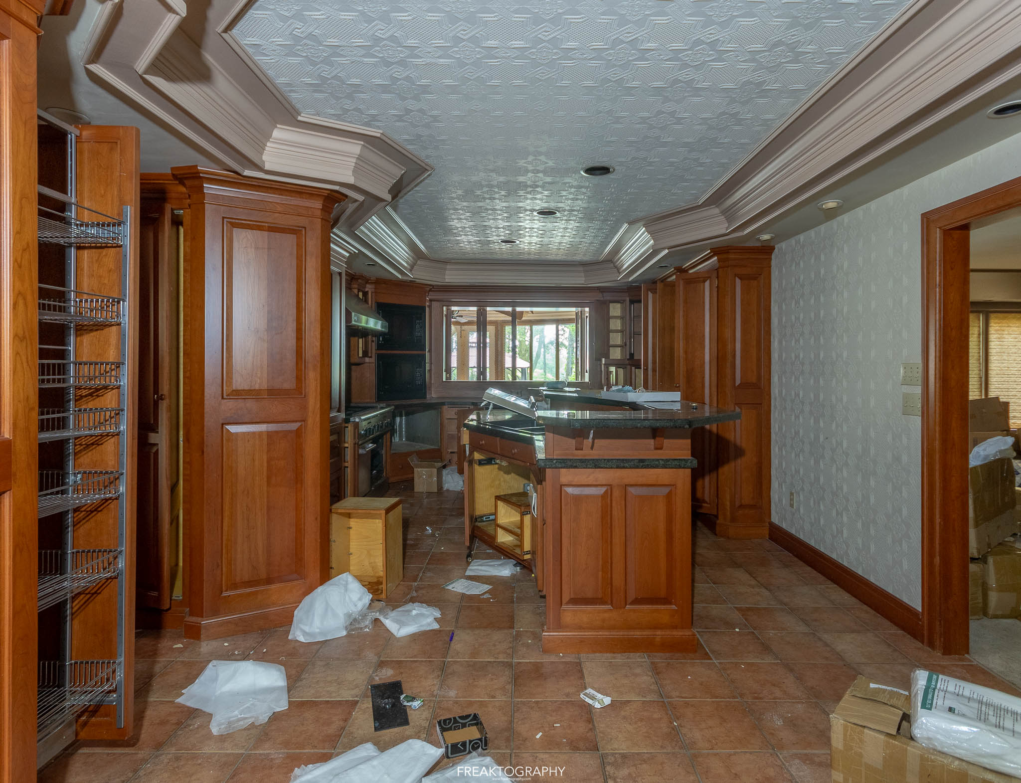 The mansion’s kitchen.