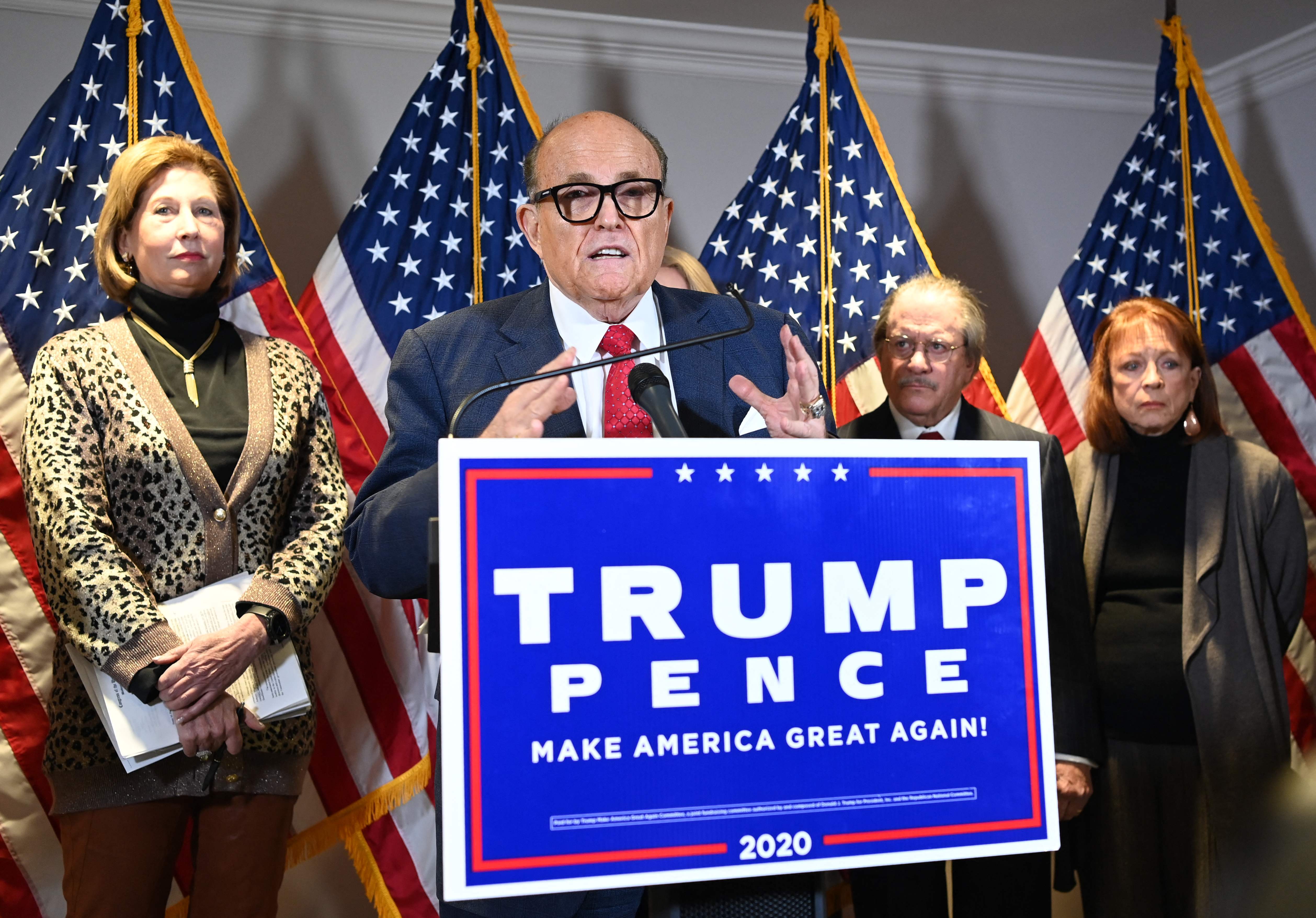 Rudy Giuliani and members of a legal team that led a dubious, failed effort to challenge election results in state that Donald Trump lost held an infamous press conference on 19 November, 2020.