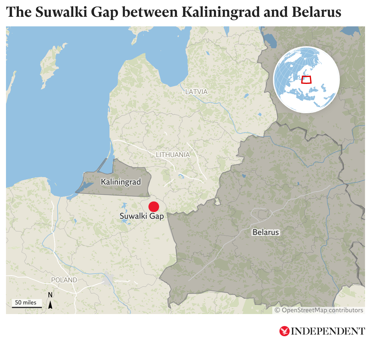 The location of the Suwalki Gap