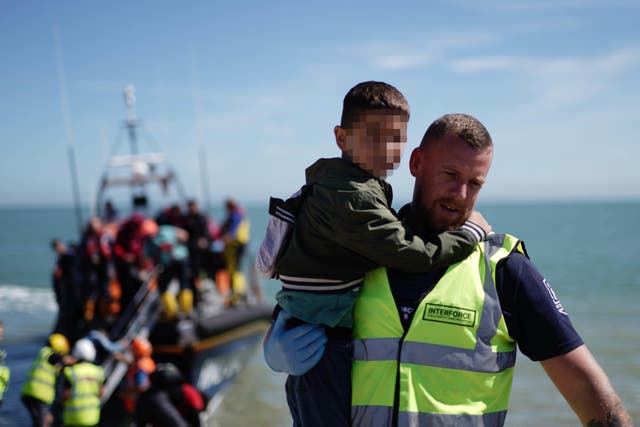 Small boat crossings are continuing as the number of migrants arriving in the UK via the English Channel looks set to top 17,000 so far in 2023 (Jordan Pettitt/PA)