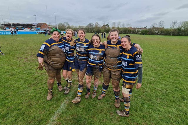 Team members crawled through bushes of stinging nettles and over a barbed wire fence to help the injured (Trowbridge Rugby Club Women/PA)