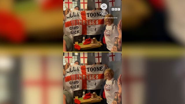 <p>Ella Toone’s family celebrate as she scores in World Cup semi-final.</p>