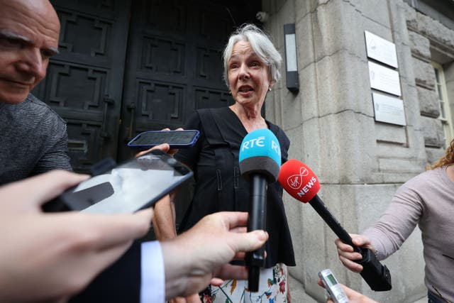 RTE board chairwoman Siun Ni Raghallaigh speaks to the media outside the Department of Tourism, Culture, Arts, Gaeltacht, Sport and Media in Dublin, following her meeting with Catherine Martin, Minister for Tourism and Culture, about revelations that RTE paid presenter Ryan Tubridy hundreds of thousands of euro more over a period of several years than it declared to the public and the Oireachtas. Picture date: Saturday June 24, 2023.