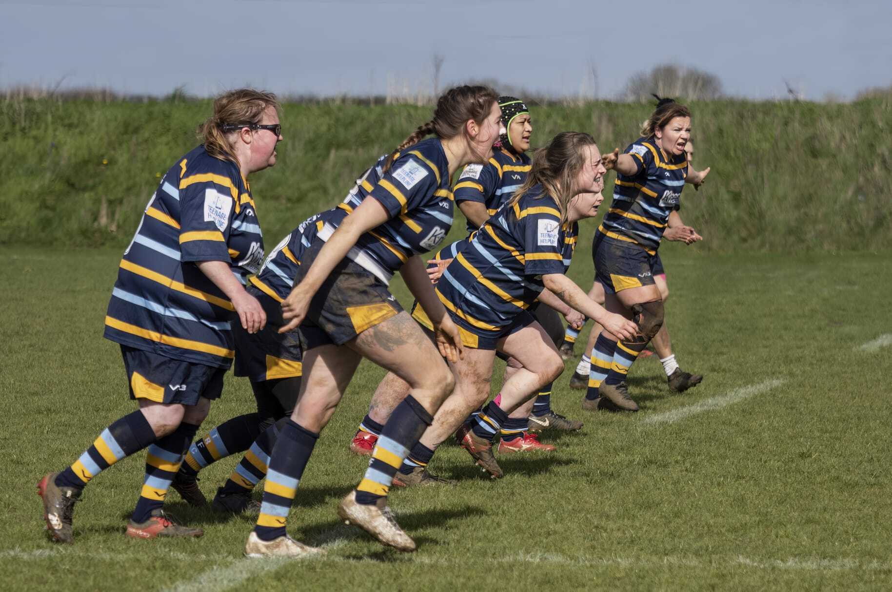 The Women’s Trowbridge Rugby Team were completing their regular training in a field opposite