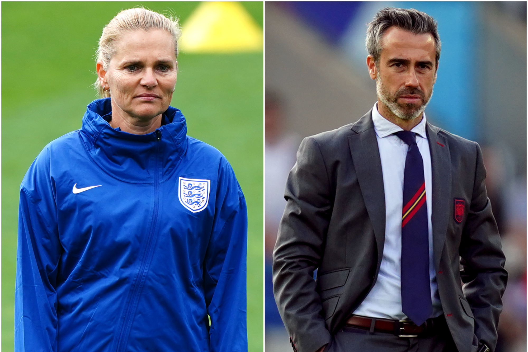 Sarina Wiegman and Jorge Vilda will be hoping for Women’s World Cup glory on Sunday (Zac Goodwin/Gareth Fuller/PA)
