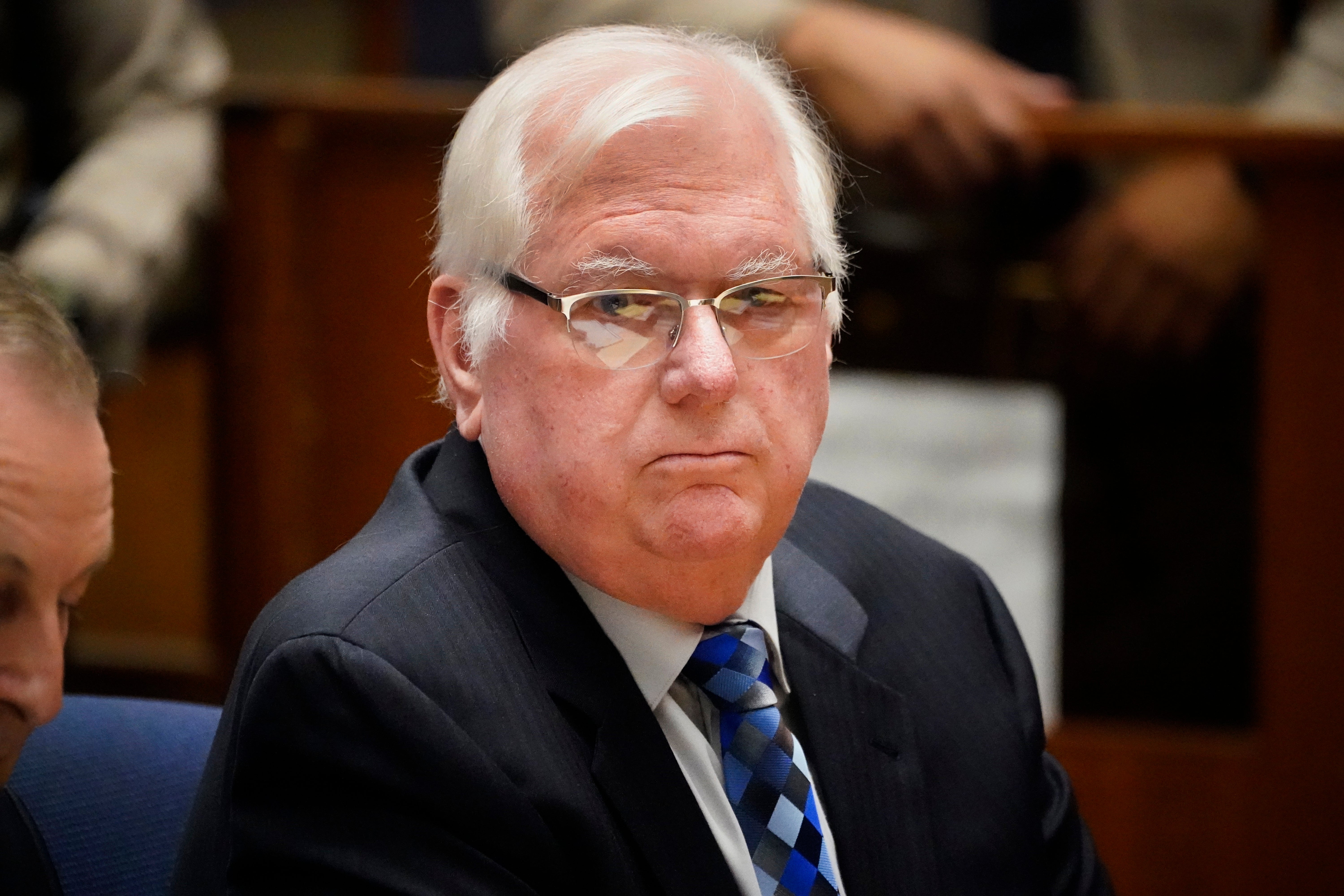 Orange County Superior Court Judge Jeffrey Ferguson appears during a hearing at the Clara Shortridge Foltz Criminal Justice Center in Los Angeles