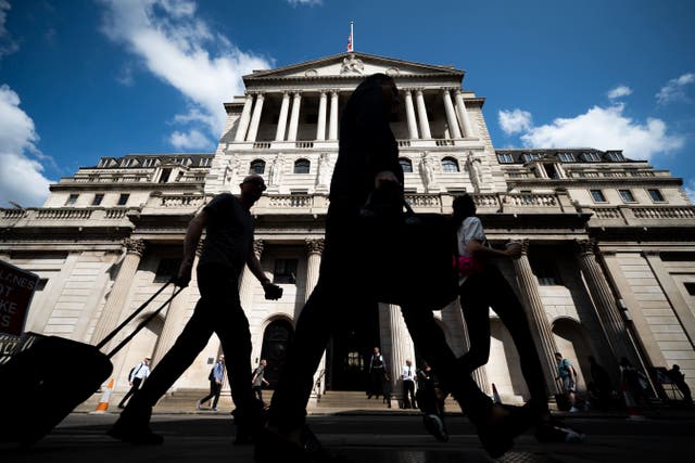 Stock markets in the UK fell further on Wednesday amid fresh recession fears (Aaron Chown/PA)