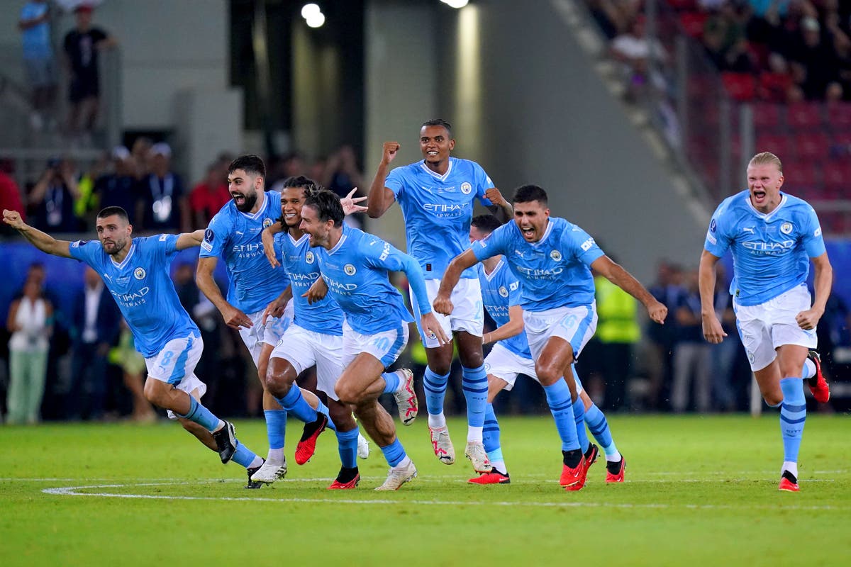 Manchester City win Super Cup after beating Sevilla on penalties