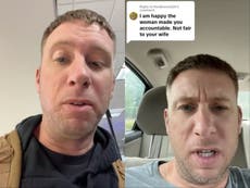 Man makes TikTok for his wife after fellow plane passenger spies his phone and accuses him of cheating