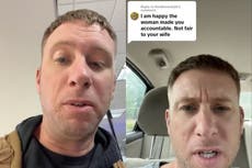 Man makes TikTok for his wife after fellow plane passenger spies his phone and accuses him of cheating