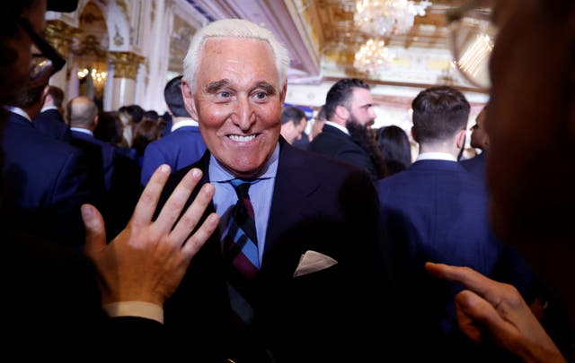<p>Former US president Donald Trump's longtime political advisor and friend Roger Stone at the Mar-a-Lago estate in Florida </p>
