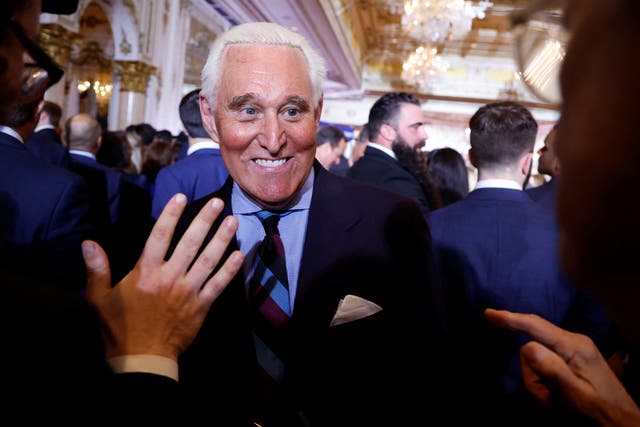 <p>Former US president Donald Trump's longtime political advisor and friend Roger Stone at the Mar-a-Lago estate in Florida </p>