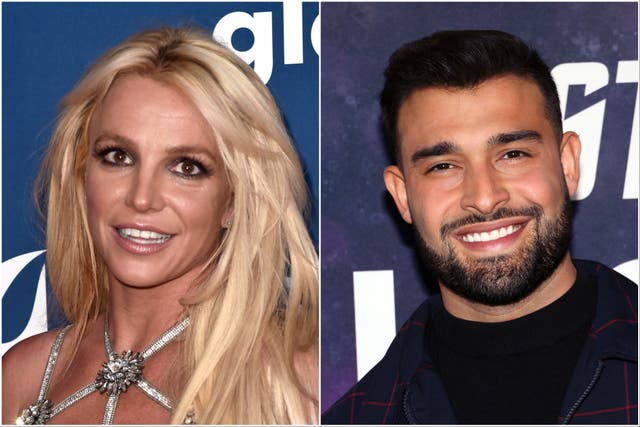<p>Britney Spears and Sam Asghari</p>