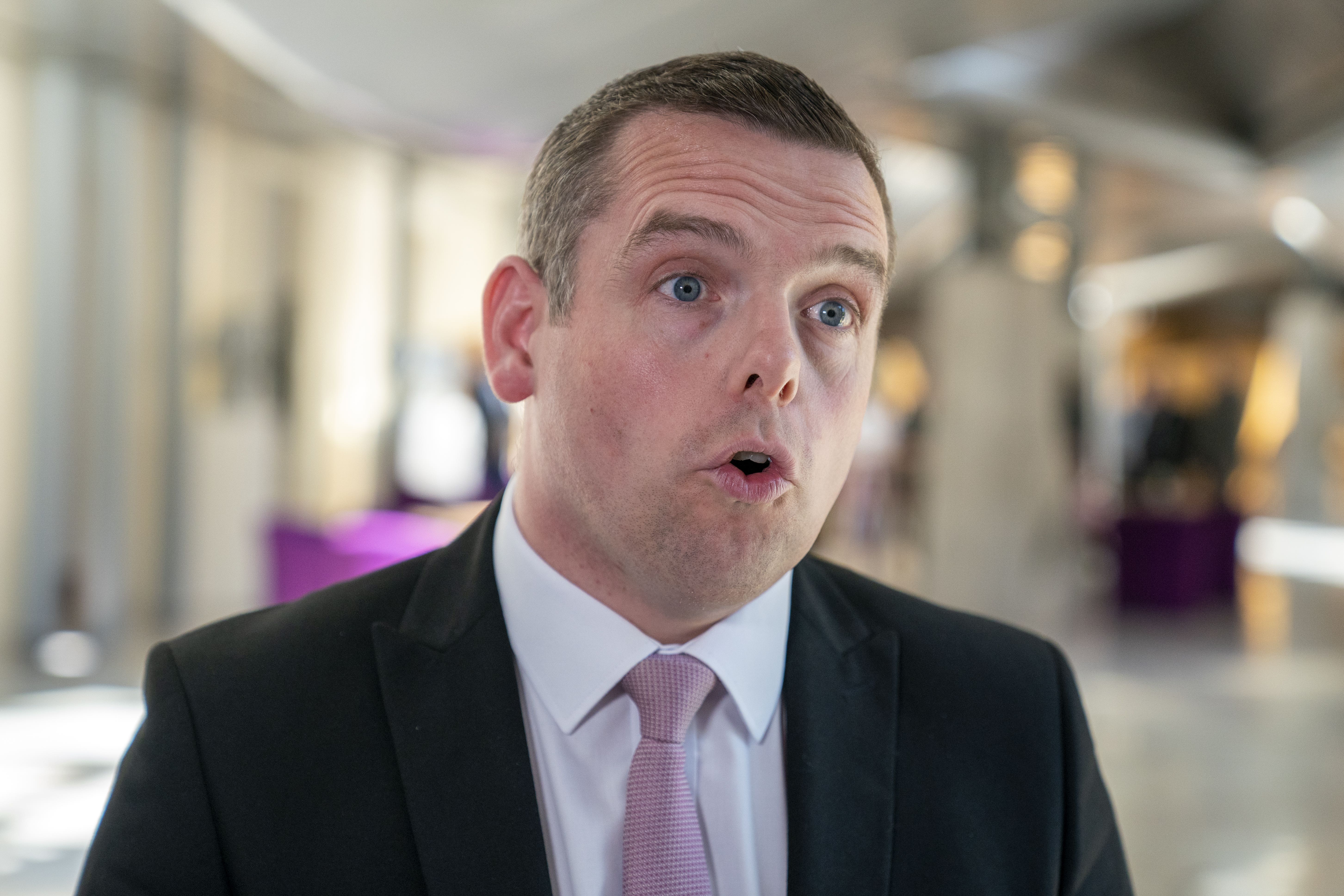 Douglas Ross has not yet campaigned in the Rutherglen and Hamilton West seat (Jane Barlow/PA)