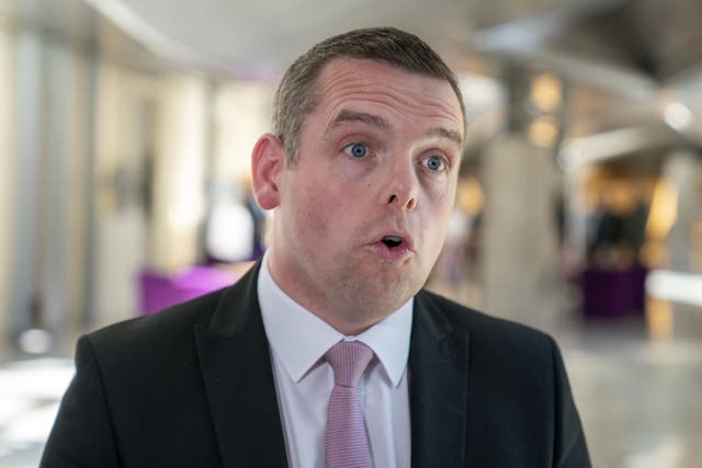 Douglas Ross has not yet campaigned in the Rutherglen and Hamilton West seat (Jane Barlow/PA)