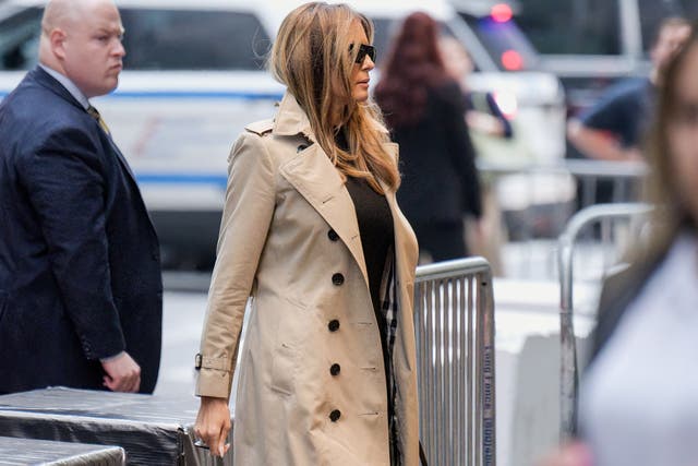 <p>Former first lady Melania Trump pictured arriving at Trump Tower in Manhattan on 12 June 2023 </p>