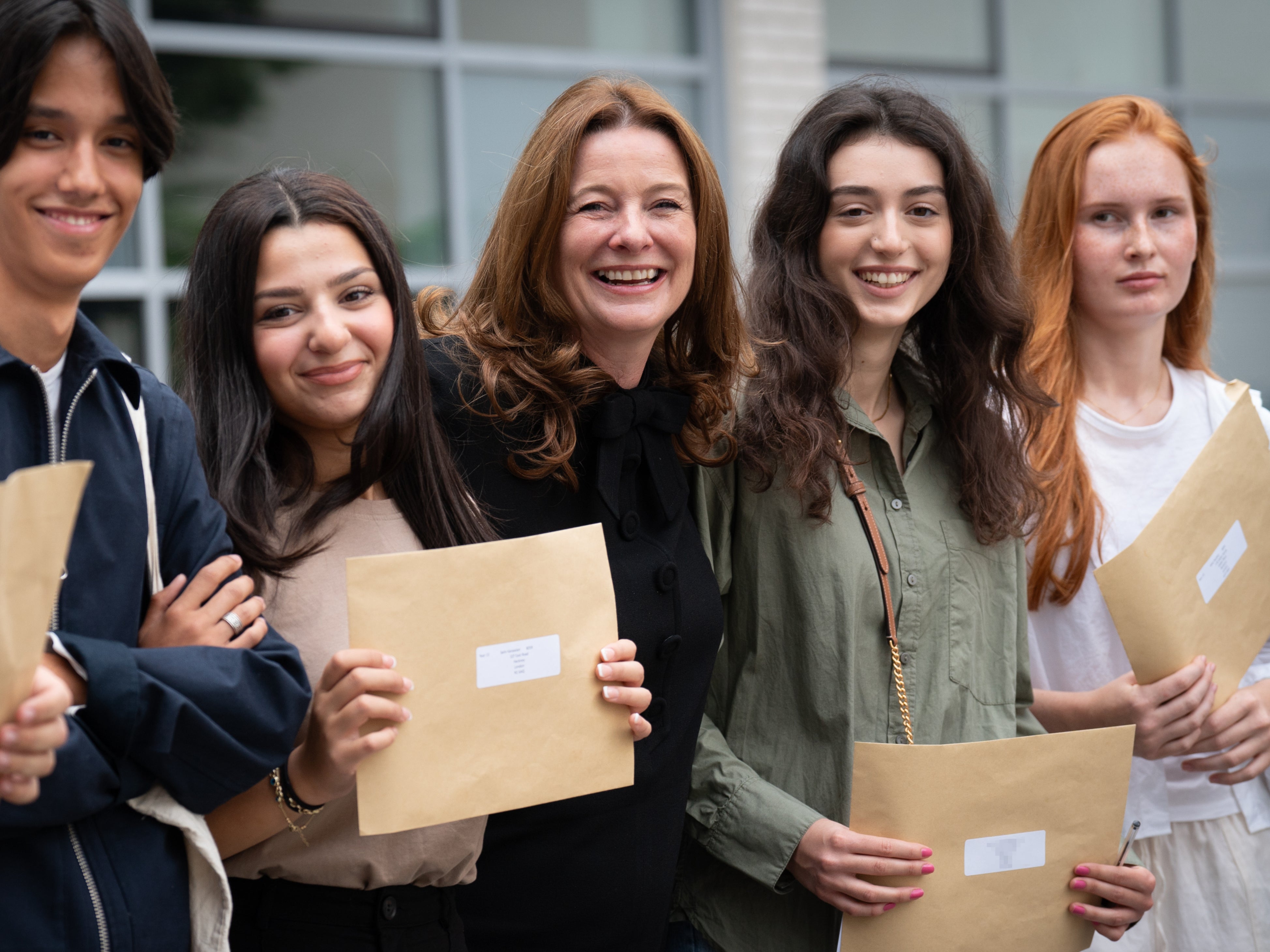 Education secretary Gillian Keegan at City of London Academy for exam results day