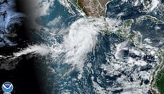 Hurricane Hilary forms off Mexico's Pacific coast as it heads north over the ocean