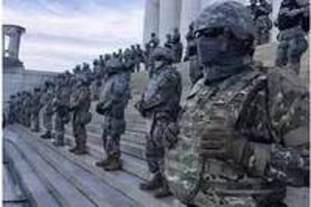 <p>Trump effort to attack Biden backfires as sinister photo of military in DC he shares turns out to be from his own presidency</p>