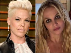 Pink changes song lyric to share support for Britney Spears amid Sam Asghari divorce