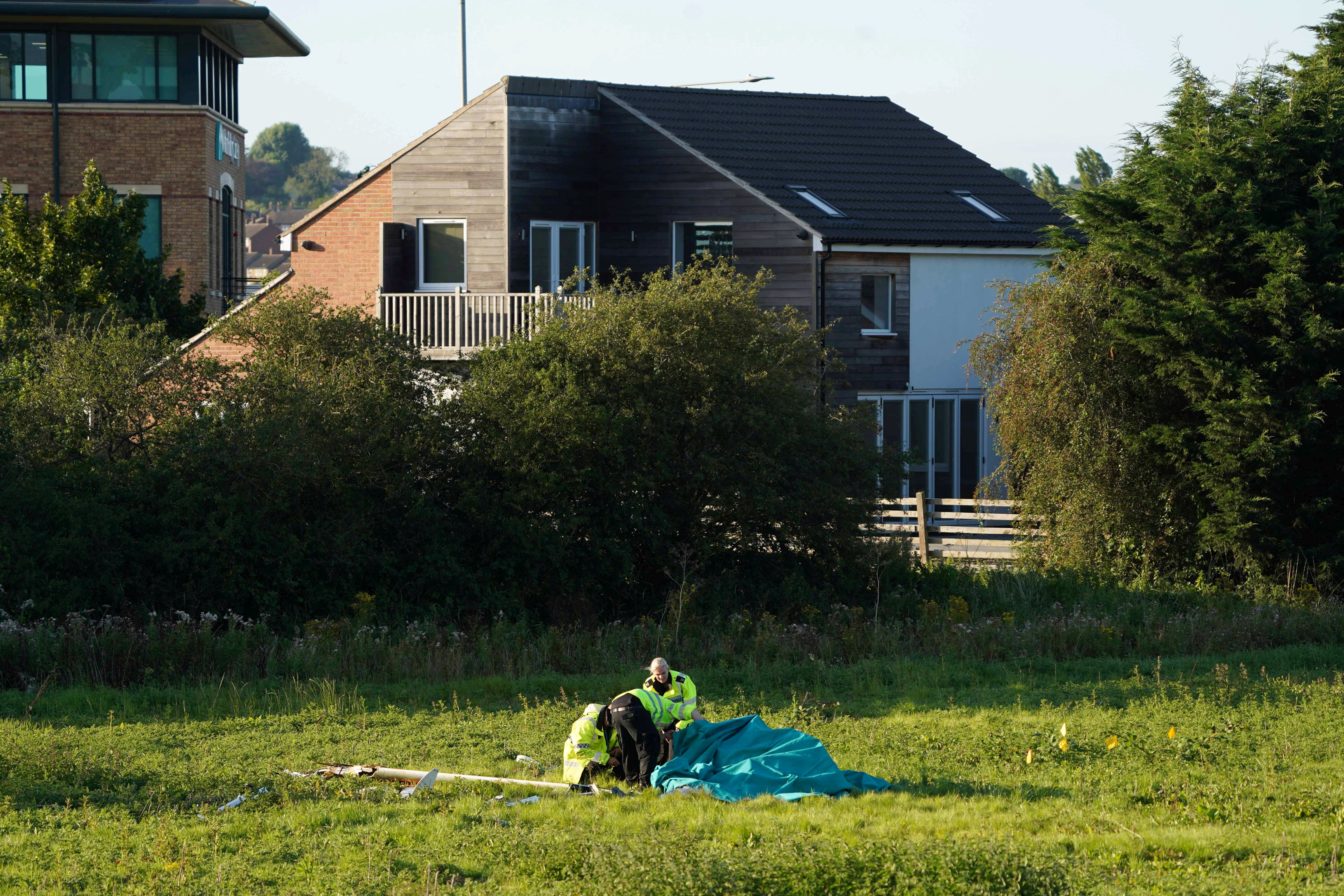 The glider crashed into a field on the outskirts of the Leicestershire town