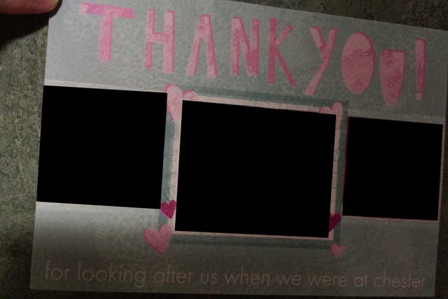 The parents of Child E and Child F sent a ‘Thank you’ card to staff in the neonatal unit at the Countess of Chester Hospital (Cheshire Police/PA)