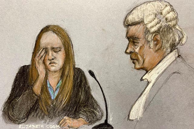 Lucy Letby cried in court when she heard the voice of a doctor who she was said to have a crush on (Elizabeth Cook/PA)