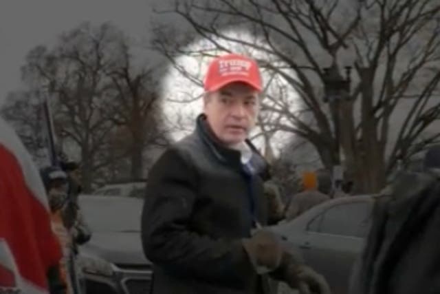 <p>Ken Chesebro pictured outside the US Capitol on Jan 6 </p>