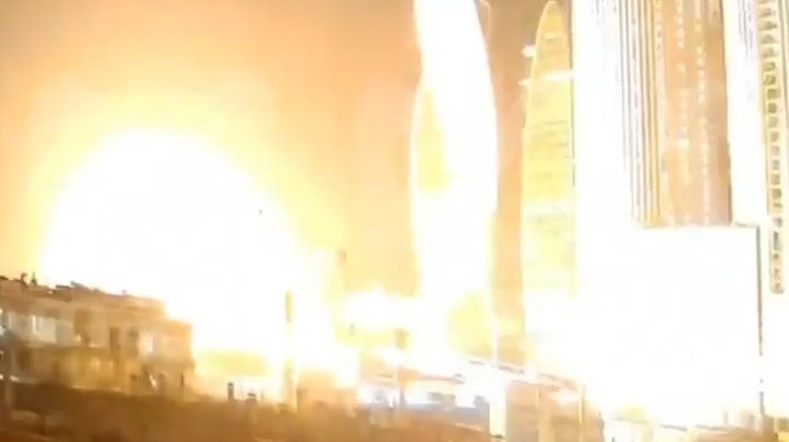 Footage appears to show moment drone attack hits building in central Moscow