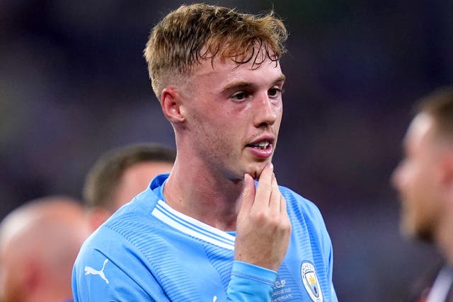 Pep Guardiola says Cole Palmer (pictured) can help fill the void created by Kevin De Bruyne’s injury (Adam Davy/PA)