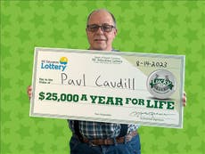 Man wins lottery after using same numbers every day for seven years