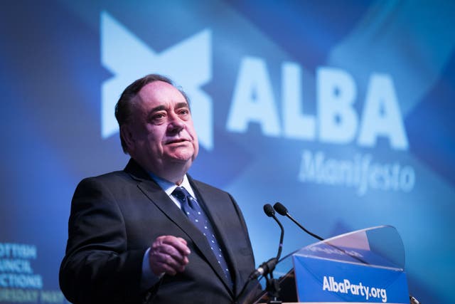 Alba leader Alex Salmond has written an open letter to First Minister Humza Yousaf (Jane Barlow/PA)