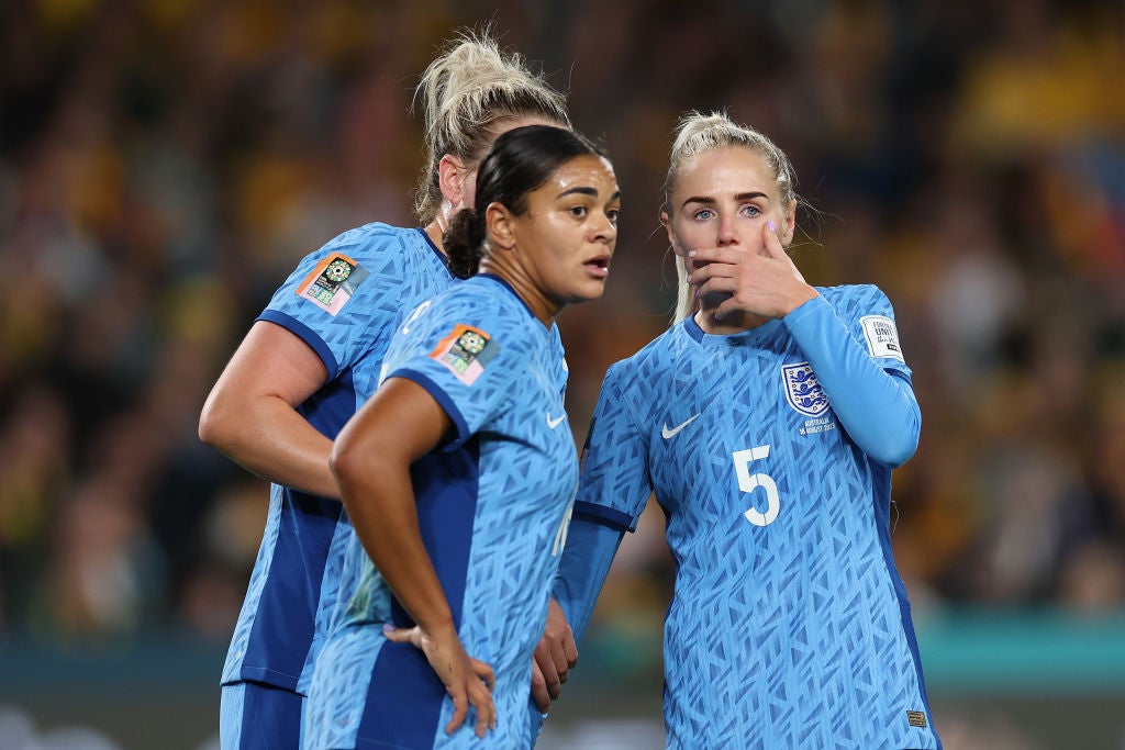 Millie Bright, Jess Carter and Alex Greenwood have come together to form England’s back three
