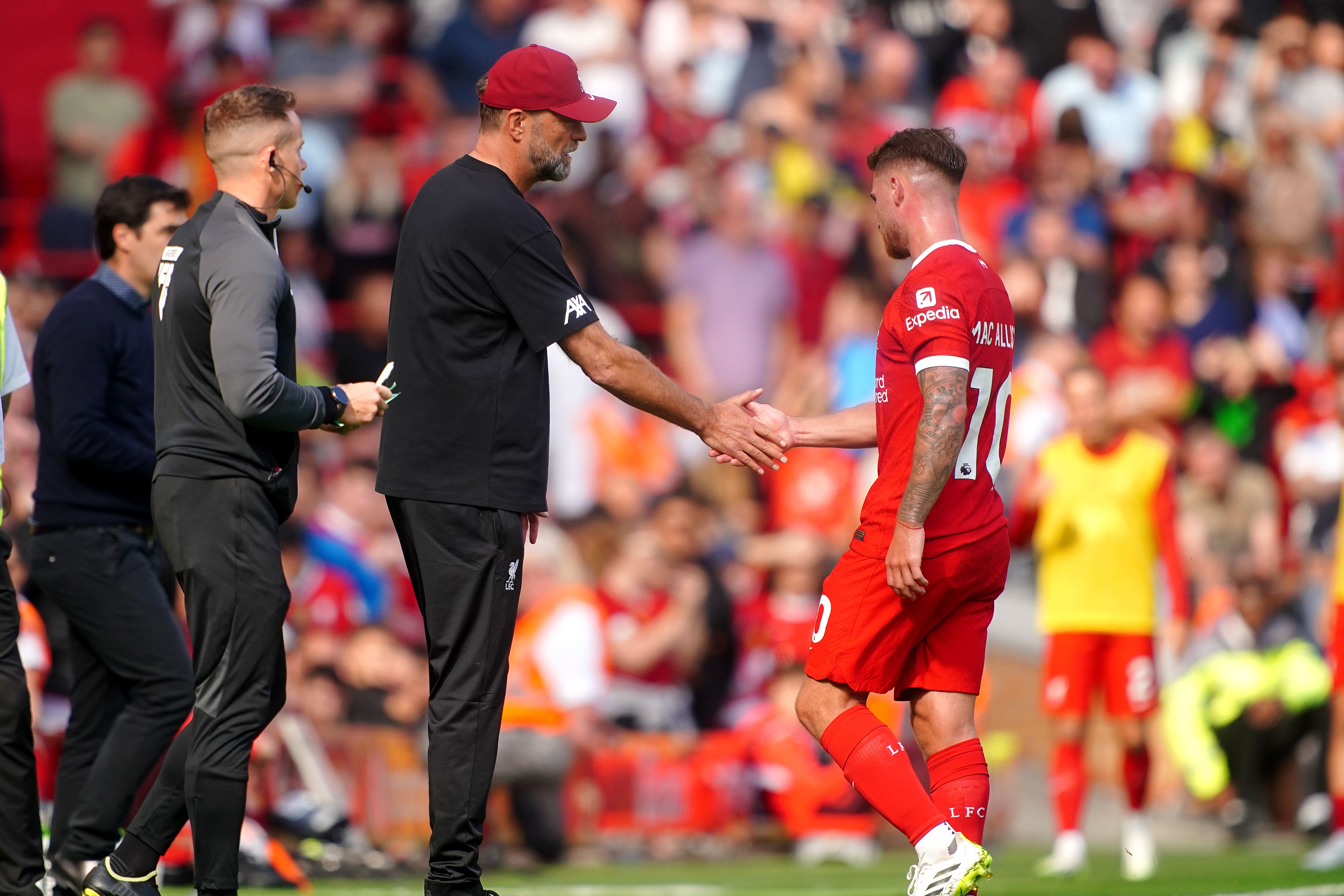 Jurgen Klopp reacts to ‘mistakes’ Alexis Mac Allister made in Brighton draw.