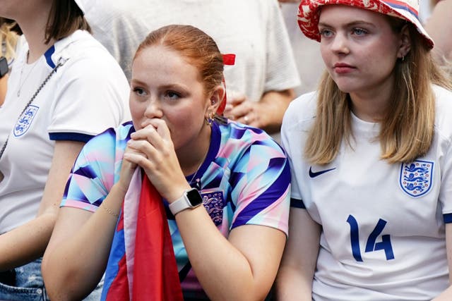 England fans watched a screening of the Women’s World Cup final in Croydon (Aaron Chown/PA)