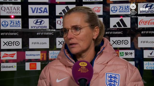 <p>'We can be very proud of ourselves': Sarina Wiegman reacts to Lionesses' World Cup devastation</p>