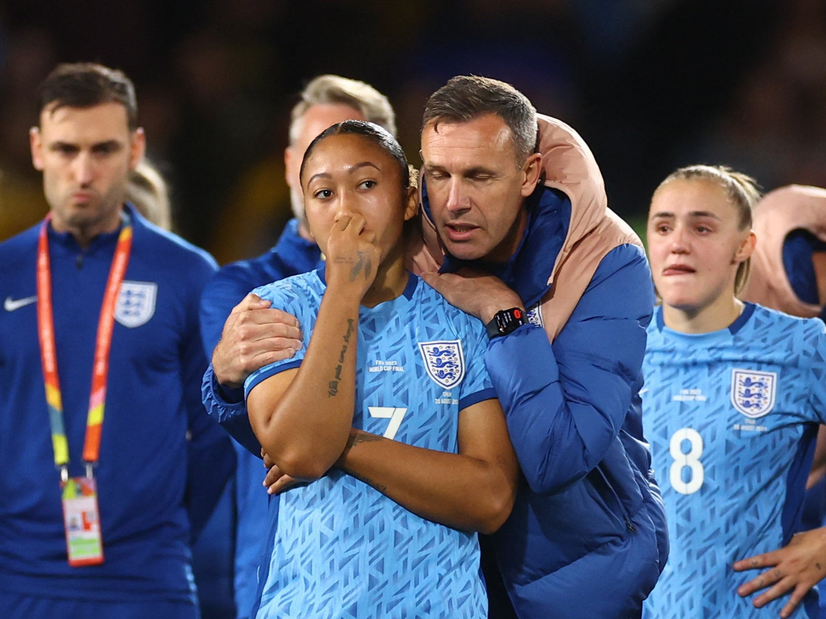 England’s Lauren James was a half-time substitute but couldn’t turn the Spanish tide