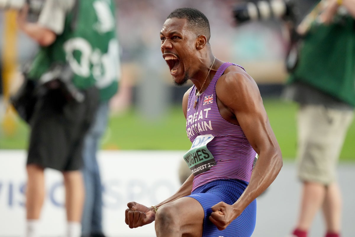 Zharnel Hughes joins British 100m medallists after taking bronze in Budapest