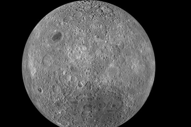 <p>Composite image of the lunar farside taken by the Lunar Reconnaissance Orbiter in June 2009</p>